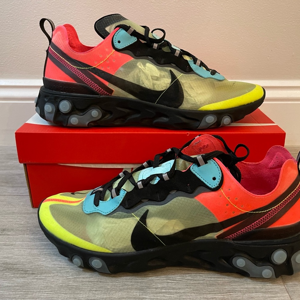 Nike React Element 87 Hyper Fusion Aq1090-700 Volt Aurora Green